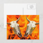 Cow skull and fire briefkaart (Voorkant / Achterkant)