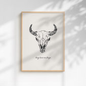 Cow Skull Long Live Cowboys Western Wild West Wall Poster
