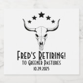 Cow Skull Western Pensioenfeestje Bier Etiket (Enkel label)