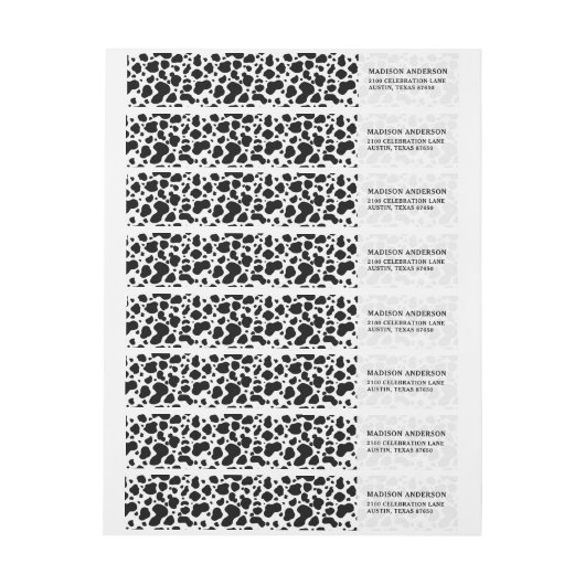 Cow Spots Pattern Black and White Animal Print (Vel)
