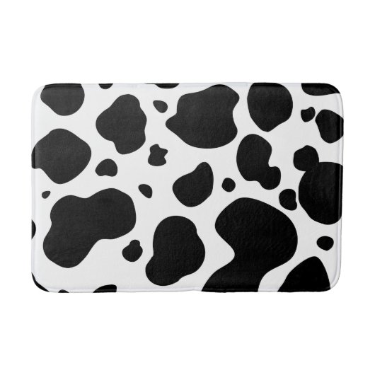 Cow Spots Pattern Black and White Animal Print Badmat (Voorkant)
