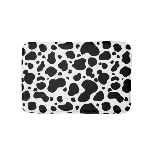 Cow Spots Pattern Black and White Animal Print Badmat (Voorkant)