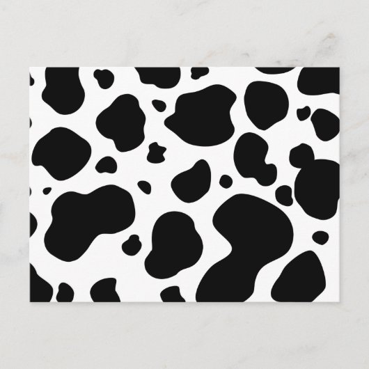 Cow Spots Pattern Black and White Animal Print Briefkaart (Voorkant)