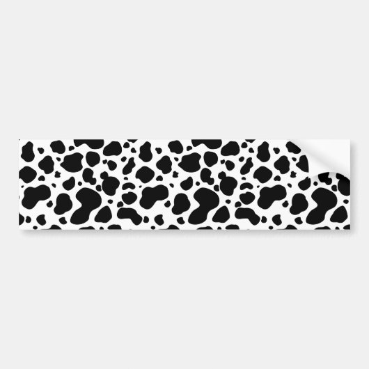 Cow Spots Pattern Black and White Animal Print Bumpersticker (Voorkant)