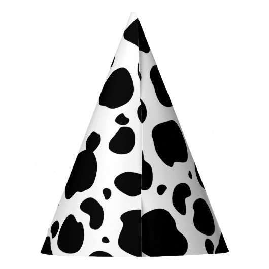 Cow Spots Pattern Black and White Animal Print Feesthoedjes (Achterkant)