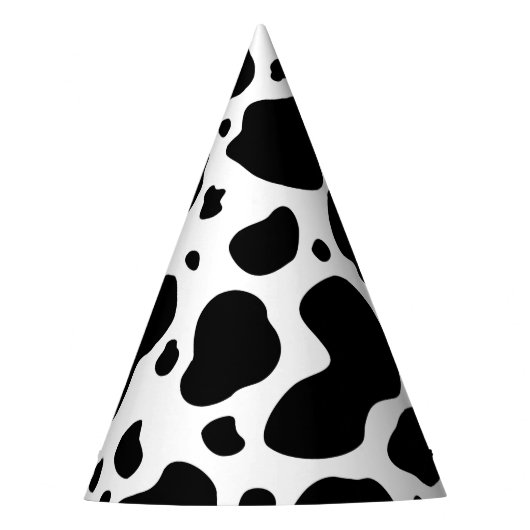 Cow Spots Pattern Black and White Animal Print Feesthoedjes (Voorkant)