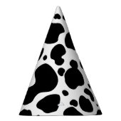 Cow Spots Pattern Black and White Animal Print Feesthoedjes (Rechts)