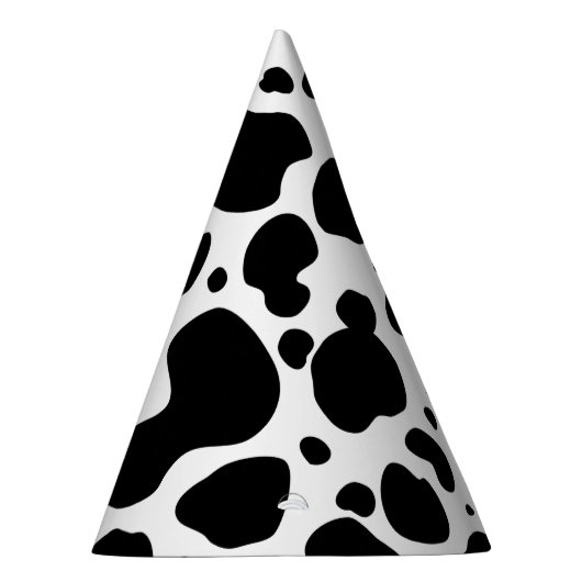 Cow Spots Pattern Black and White Animal Print Feesthoedjes (Rechts)