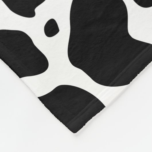 Cow Spots Pattern Black and White Animal Print Fleece Deken (Hoek)
