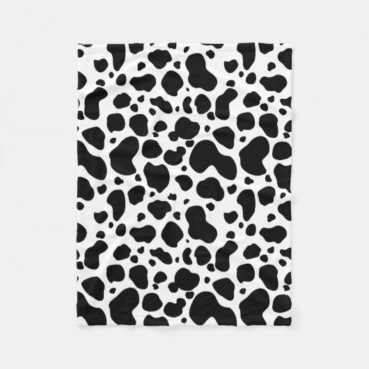 Cow Spots Pattern Black and White Animal Print Fleece Deken (Voorkant)