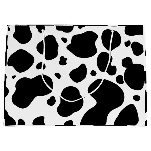 Cow Spots Pattern Black and White Animal Print Groot Cadeauzakje (Voorkant)