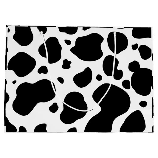 Cow Spots Pattern Black and White Animal Print Groot Cadeauzakje (Achterkant)