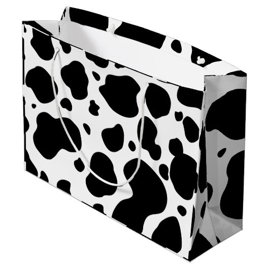 Cow Spots Pattern Black and White Animal Print Groot Cadeauzakje (Achterkant Gekanteld)