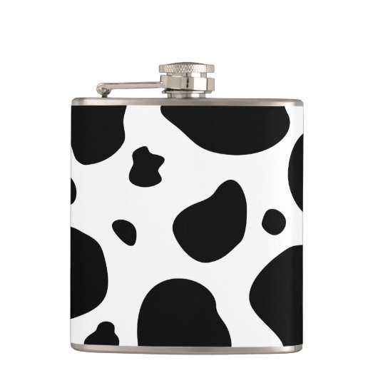Cow Spots Pattern Black and White Animal Print Heupfles (Voorkant)