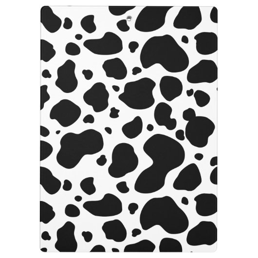 Cow Spots Pattern Black and White Animal Print Klembord (Achterkant)