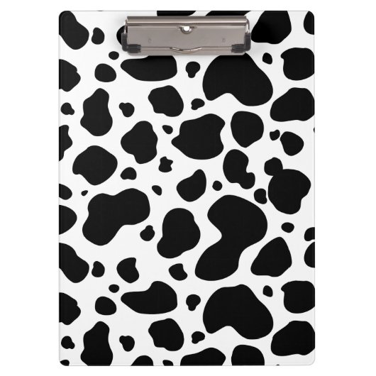 Cow Spots Pattern Black and White Animal Print Klembord (Voorkant)