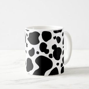 Cow Spots Pattern Black and White Animal Print Koffiemok