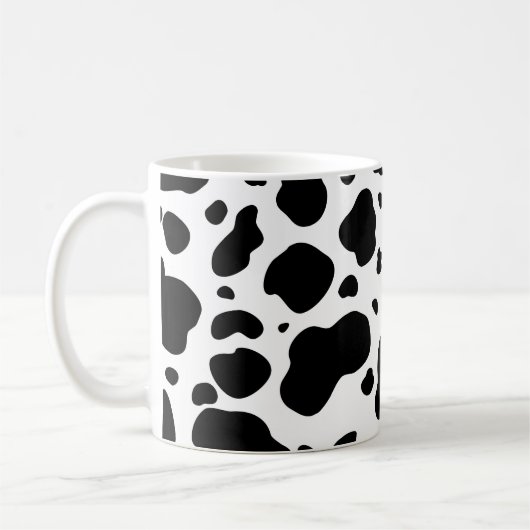 Cow Spots Pattern Black and White Animal Print Koffiemok (Links)