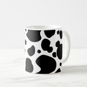Cow Spots Pattern Black and White Animal Print Koffiemok