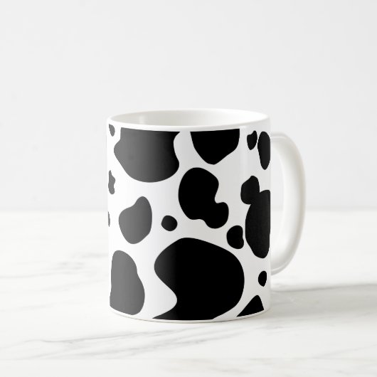 Cow Spots Pattern Black and White Animal Print Koffiemok (Voorkant rechts)