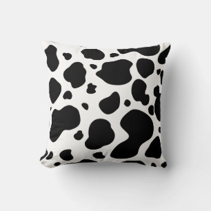 Cow Spots Pattern Black and White Animal Print Kussen