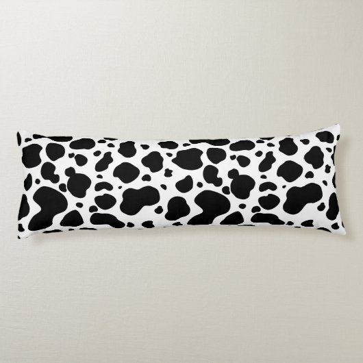 Cow Spots Pattern Black and White Animal Print Lichaamskussen (Achterkant)