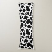 Cow Spots Pattern Black and White Animal Print Lichaamskussen (Voorkant Verticaal)