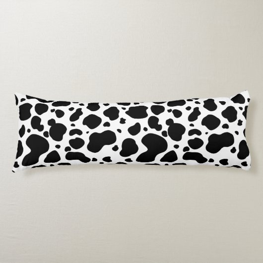 Cow Spots Pattern Black and White Animal Print Lichaamskussen (Voorkant)