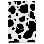 Cow Spots Pattern Black and White Animal Print Medium Cadeauzakje (Achterkant)