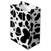 Cow Spots Pattern Black and White Animal Print Medium Cadeauzakje (Achterkant Gekanteld)