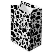 Cow Spots Pattern Black and White Animal Print Medium Cadeauzakje (Voorkant Gekanteld)