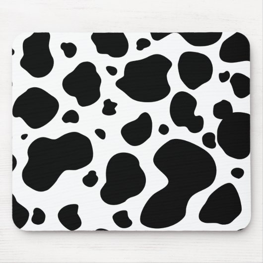 Cow Spots Pattern Black and White Animal Print Muismat (Voorkant)
