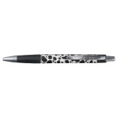 Cow Spots Pattern Black and White Animal Print Pen (Achterkant)