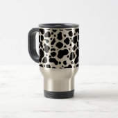 Cow Spots Pattern Black and White Animal Print Reisbeker (Voorkant links)