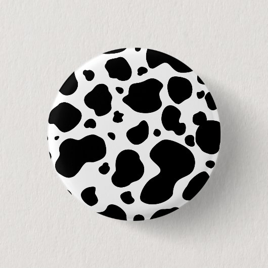 Cow Spots Pattern Black and White Animal Print Ronde Button 3,2 Cm (Voorkant)