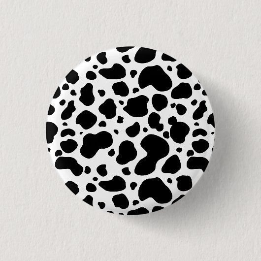 Cow Spots Pattern Black and White Animal Print Ronde Button 3,2 Cm (Voorkant)