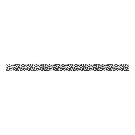 Cow Spots Pattern Black and White Animal Print Satijnen Lint (Voorkant)