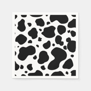Cow Spots Pattern Black and White Animal Print Servetten