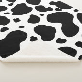 Cow Spots Pattern Black and White Animal Print Sherpa Deken (3/4)