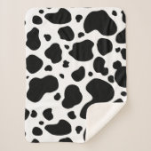 Cow Spots Pattern Black and White Animal Print Sherpa Deken (Voorkant)