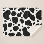 Cow Spots Pattern Black and White Animal Print Sherpa Deken (Voorkant (horizontaal))
