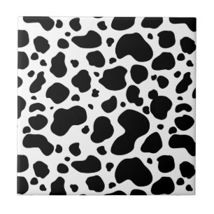 Cow Spots Pattern Black and White Animal Print Tegeltje