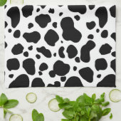 Cow Spots Pattern Black and White Animal Print Theedoek (Gevouwen)