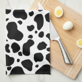 Cow Spots Pattern Black and White Animal Print Theedoek (Quarter Fold)
