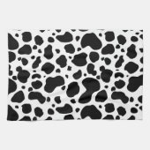 Cow Spots Pattern Black and White Animal Print Theedoek (Horizontaal)