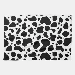 Cow Spots Pattern Black and White Animal Print Theedoek