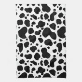 Cow Spots Pattern Black and White Animal Print Theedoek (Verticaal)