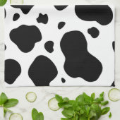 Cow Spots Pattern Black and White Animal Print Theedoek (Gevouwen)