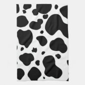 Cow Spots Pattern Black and White Animal Print Theedoek (Verticaal)