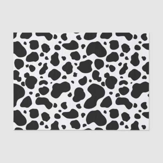 Cow Spots Pattern Black and White Animal Print Tissuepapier (Voorkant)
